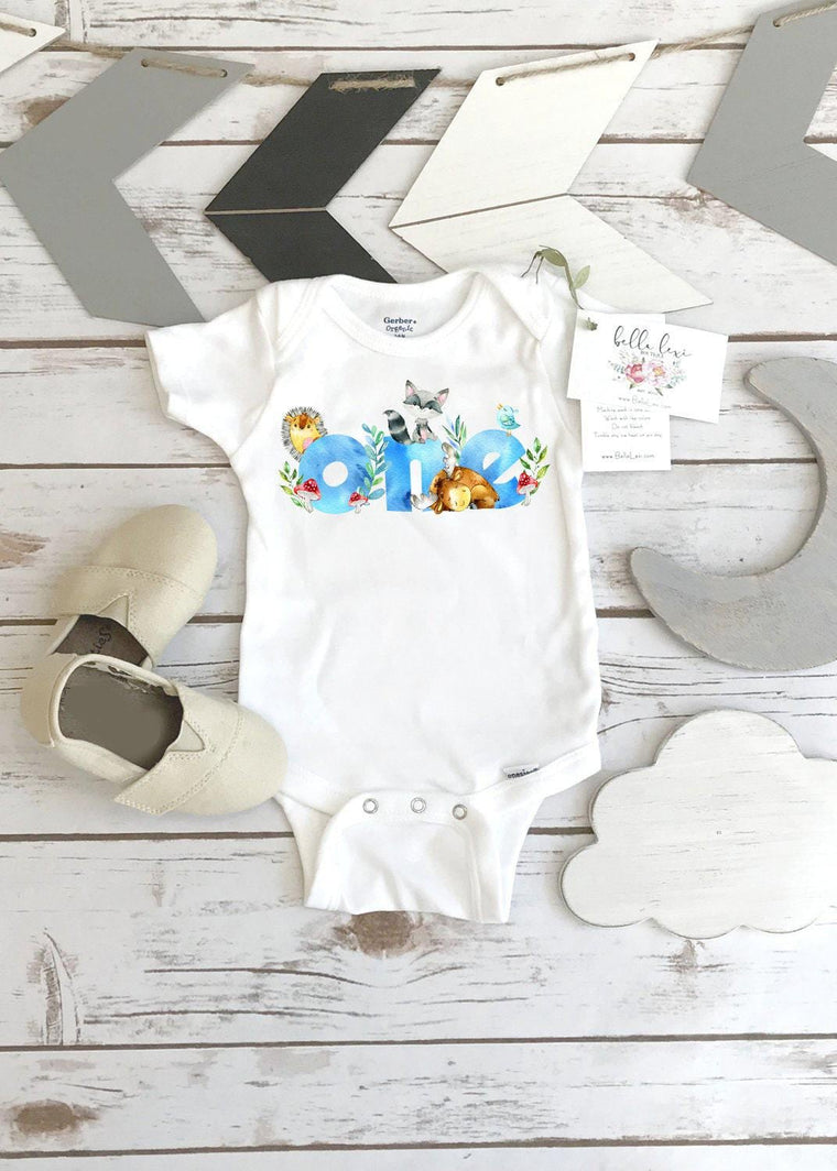 Wild One Birthday BOY, Woodland ONEderland, Baby Birthday Onesie®, Woodland Party, Woodland Birthday, Boy Birthday shirt, Wild One party