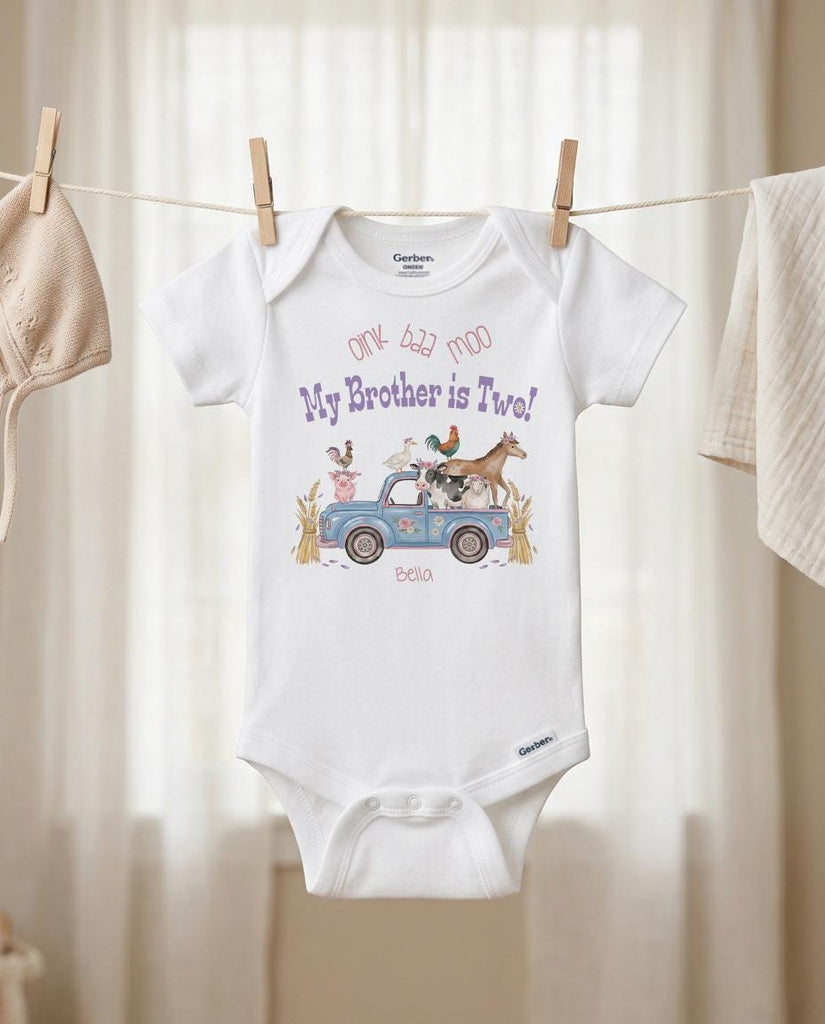 Brother Birthday, Oink Baa Moo, Girl Birthday Shirt, Farm Birthday, Oink Moo Turning Two, 2nd Birthday, Blue Truck Party, Farm Party Theme