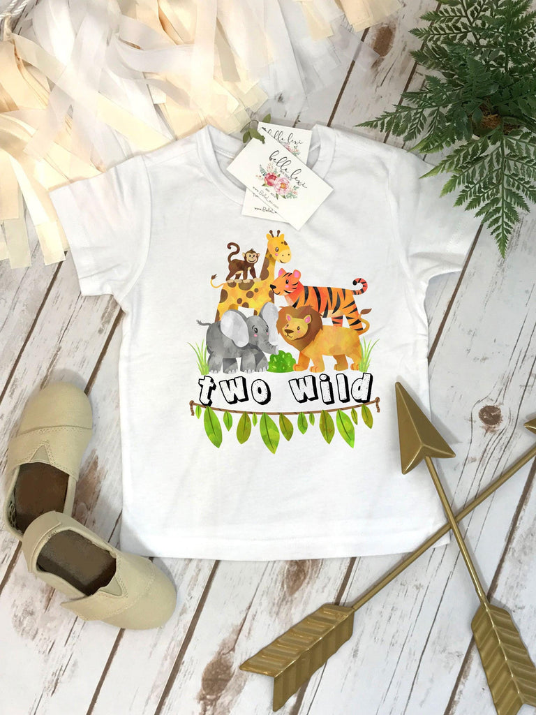 Two Wild Safari Birthday Bodysuit, Jungle Toddler Tee