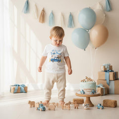 "OINK BAA MOO, I am Two!" This is such an adorable farm theme birthday shirt!  Perfect for your little man's Second Birthday Party! This design features a cute blue truck and watercolor style animals with the words "oink baa moo I am two!"  Perfect for a farm theme birthday! Also makes a great gift!  This design is printed directly onto the garment you choose.