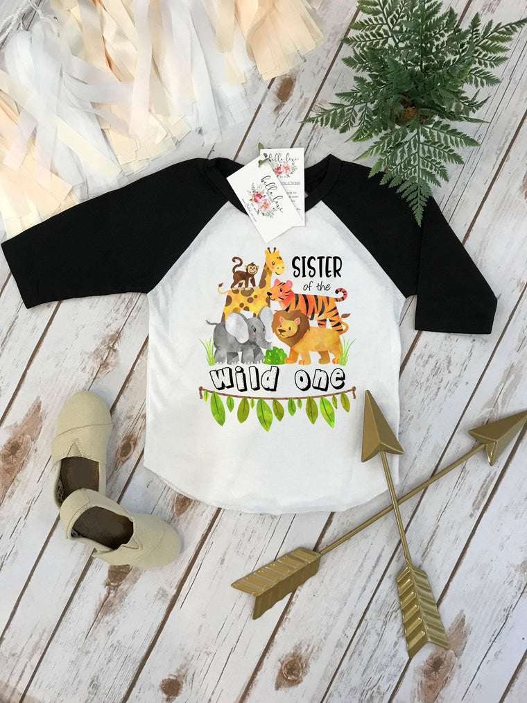 Sister of the Wild One Safari Birthday Shirt, Sibling Tee