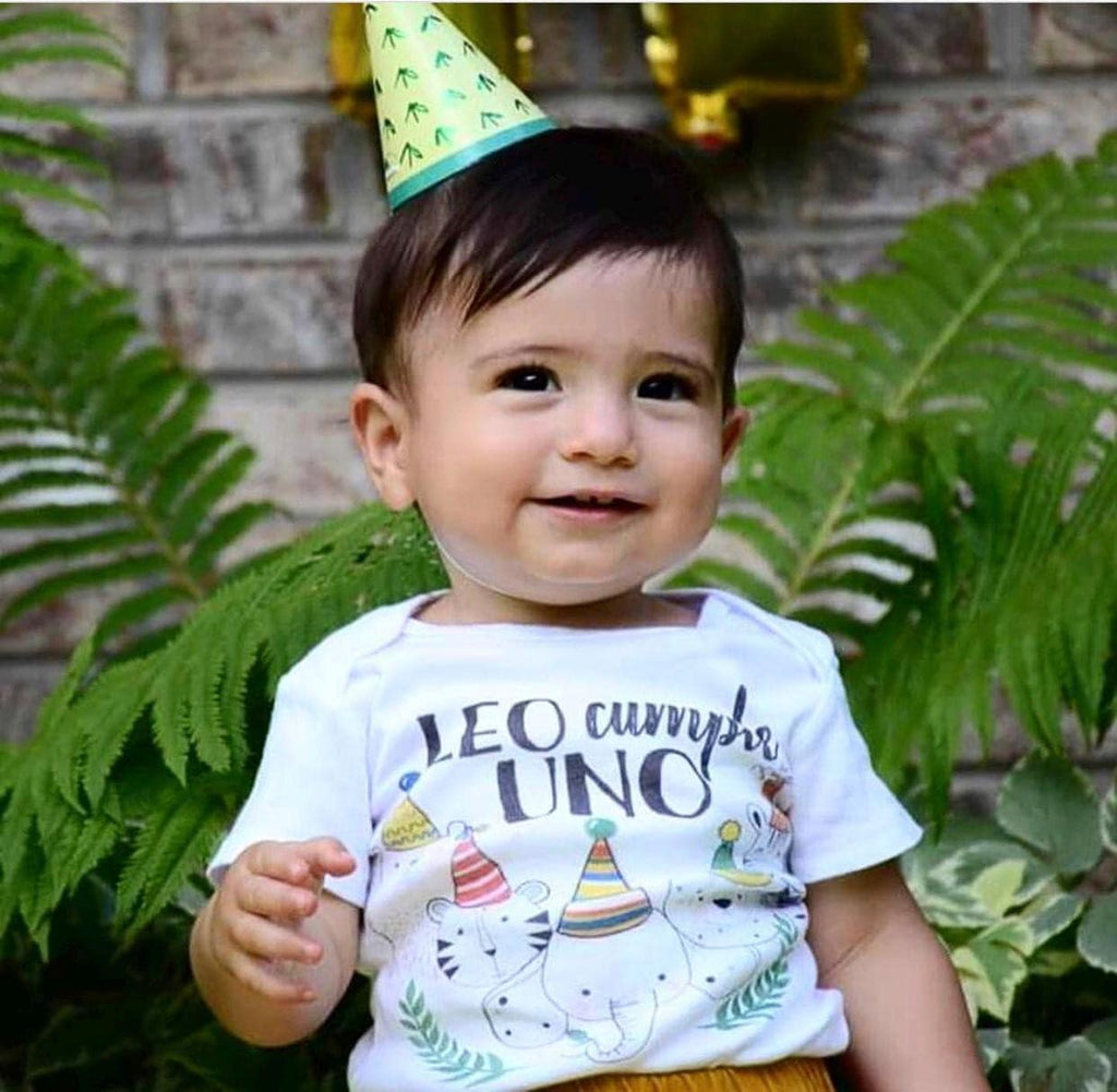 Wild One Safari Birthday Bodysuit, First Birthday Boy Outfit
