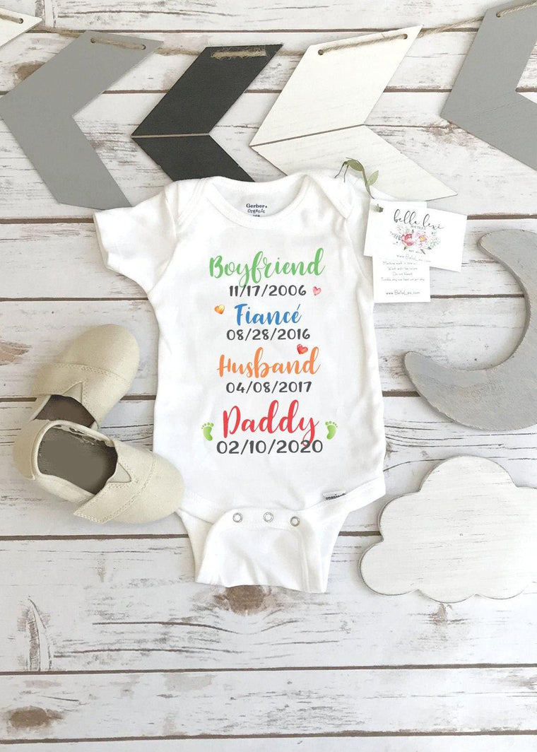 New Baby Bodysuit for Husband, Personalized Daddy Baby Gift