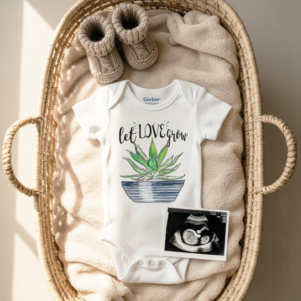 Let Love Grow Boho Baby Bodysuit, Baby Shower Gift, Niece Gift