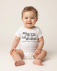 My Big Sister Has Whiskers Cat Baby Bodysuit, Sibling Gift