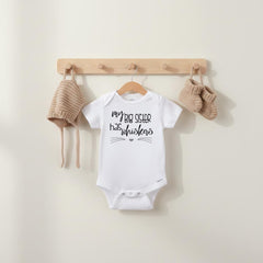 My Big Sister Has Whiskers Cat Baby Bodysuit, Sibling Gift