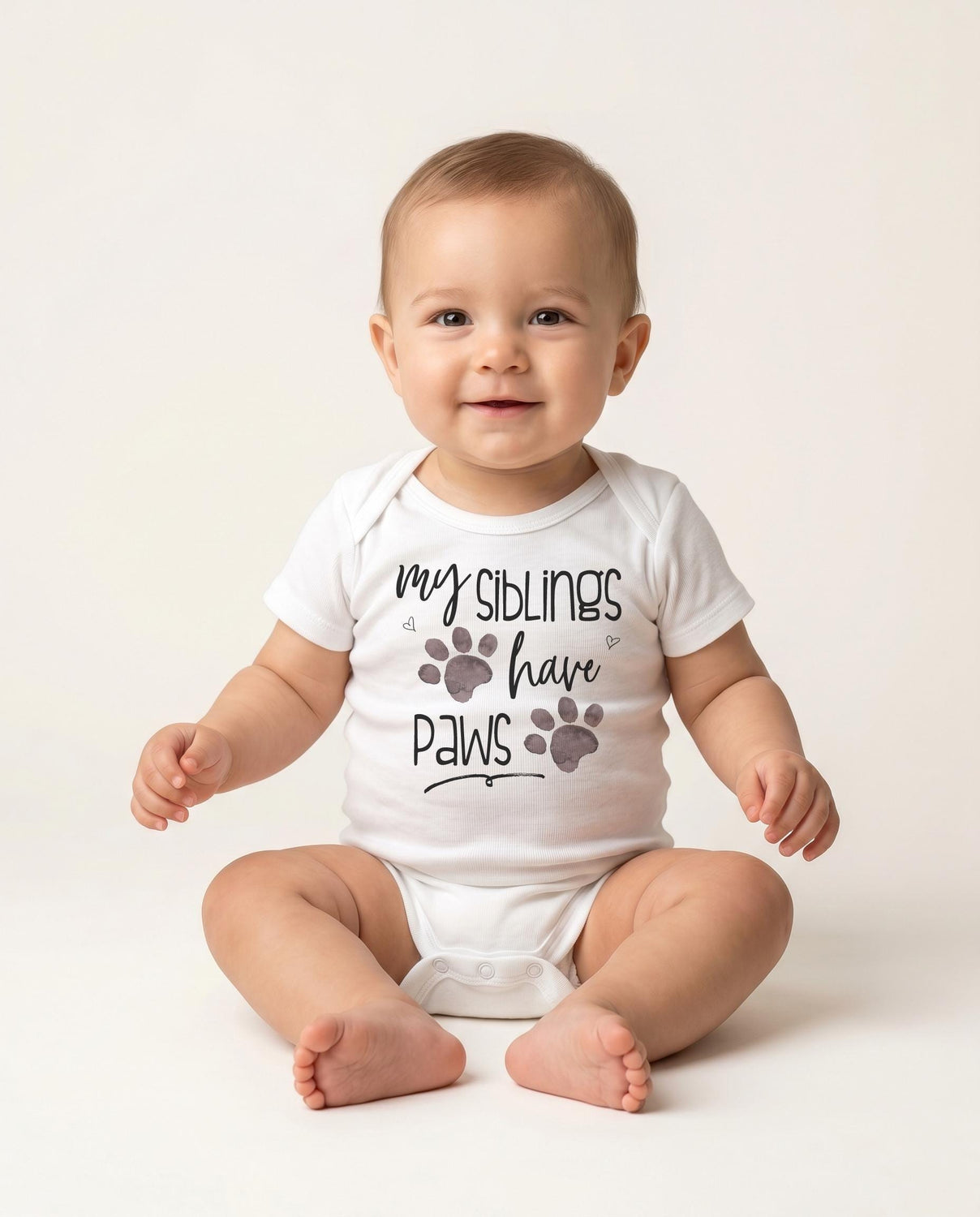 My Siblings Have Paws Baby Bodysuit, Pregnancy Announcement, Fur Baby Gift