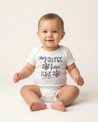 My Siblings Have Paws Baby Bodysuit, Pregnancy Announcement, Fur Baby Gift