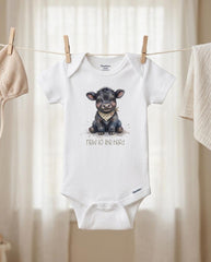New to the Herd Angus Calf Bodysuit, Western Farm Baby Shower Gift, Cow Onesie®