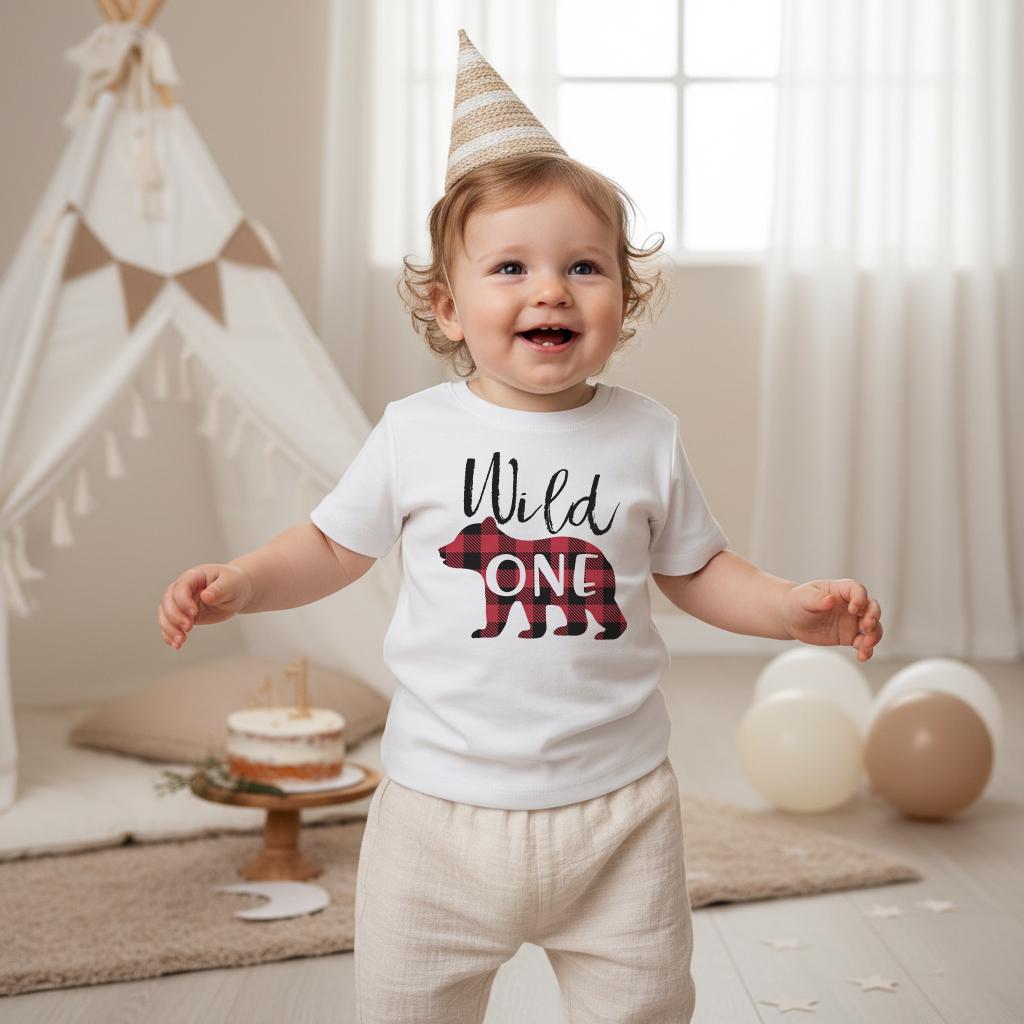 Wild One Birthday Shirt, Lumberjack Birthday, 1st Birthday shirt, Buffalo Plaid Party, Lumberjack Party, Wild One Bear Party, Wild One Party