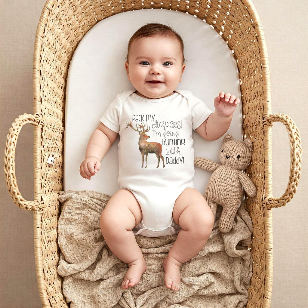 Hunting Bodysuit, Pack My Diapers I'm going Hunting, Baby Shower Gift, Hunting Baby Gift, Newborn Gift, Baby Boy Gift, Dad