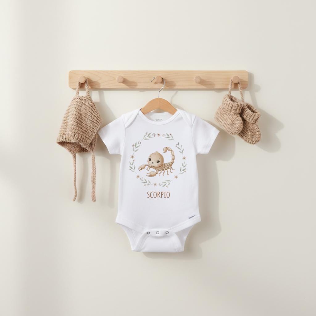 Scorpio Baby Bodysuit, Zodiac Sign Baby Gift