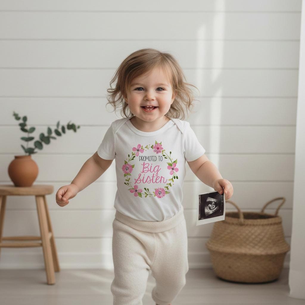 Promoted to Big Sister Floral Shirt