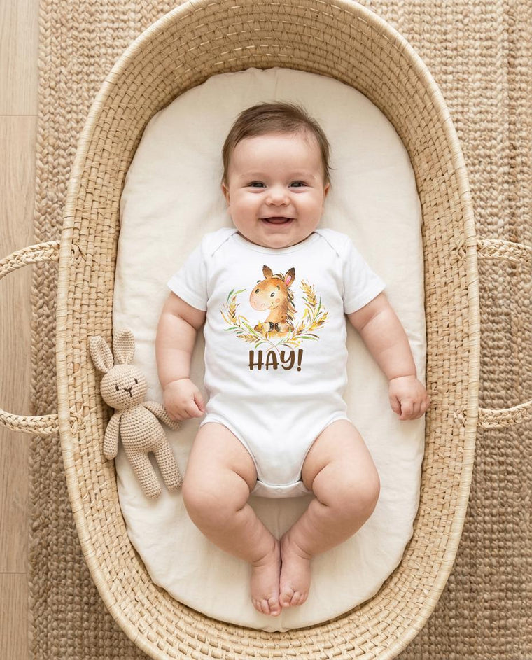 Baby Shower Gift, Horse Bodysuit, Country Baby, Farm shirt, Cowgirl, New to the Herd, Farm Baby Gift, Cute Baby Clothes, Horse Theme, Horses