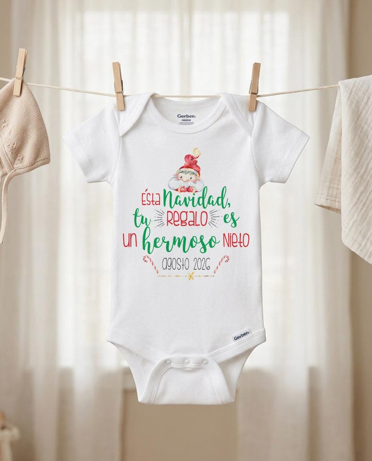 Spanish Christmas Bodysuit for Abuela y Abuelo, Navidad Baby Gift