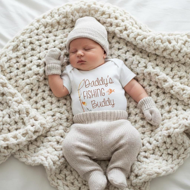 Daddy’s Fishing Buddy Baby Onesie®, Pregnancy Reveal to Dad Gift, Baby Shower Present, Gender Neutral Newborn Outfit, Fishing Baby Gift