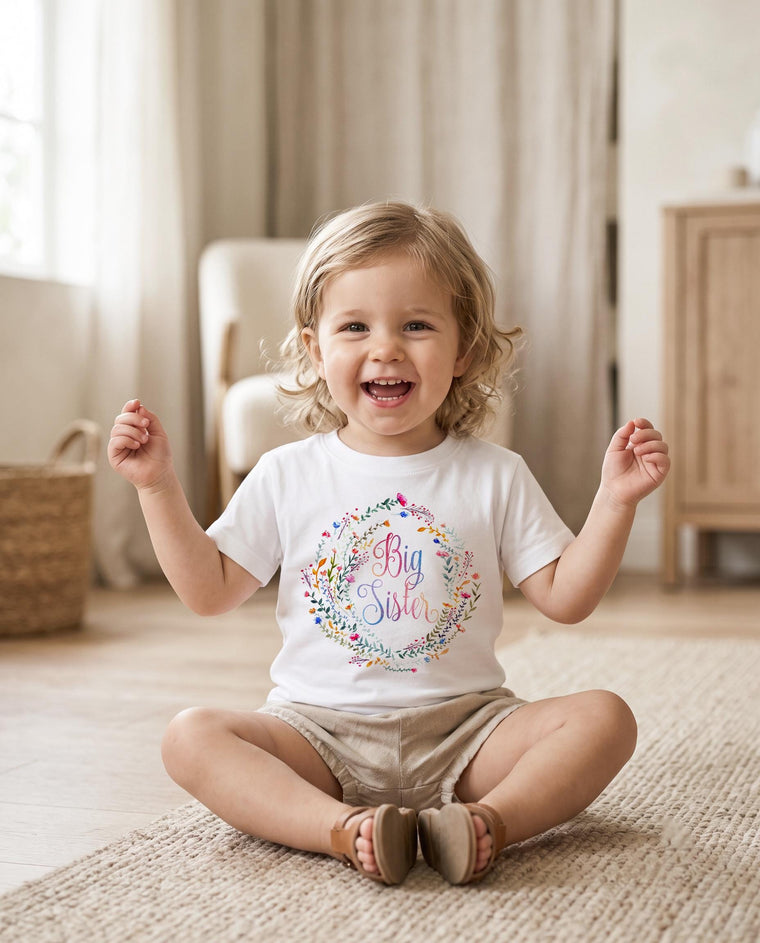 Rainbow Baby Big Sister Shirt, Sibling Gift