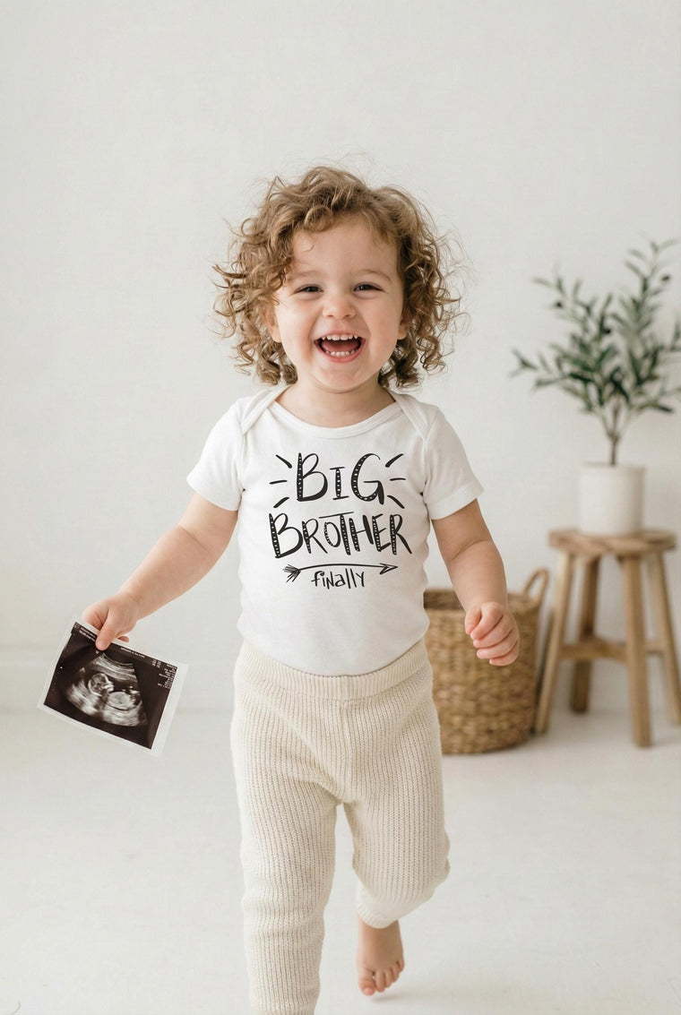 Big Brother Finally Shirt, Sibling Matching Gift for Toddler Boy