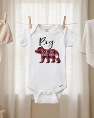 Big Brother Shirt, Buffalo Plaid Bear, Toddler Shirt, Big Brother Gift, Big Bro Tee Top