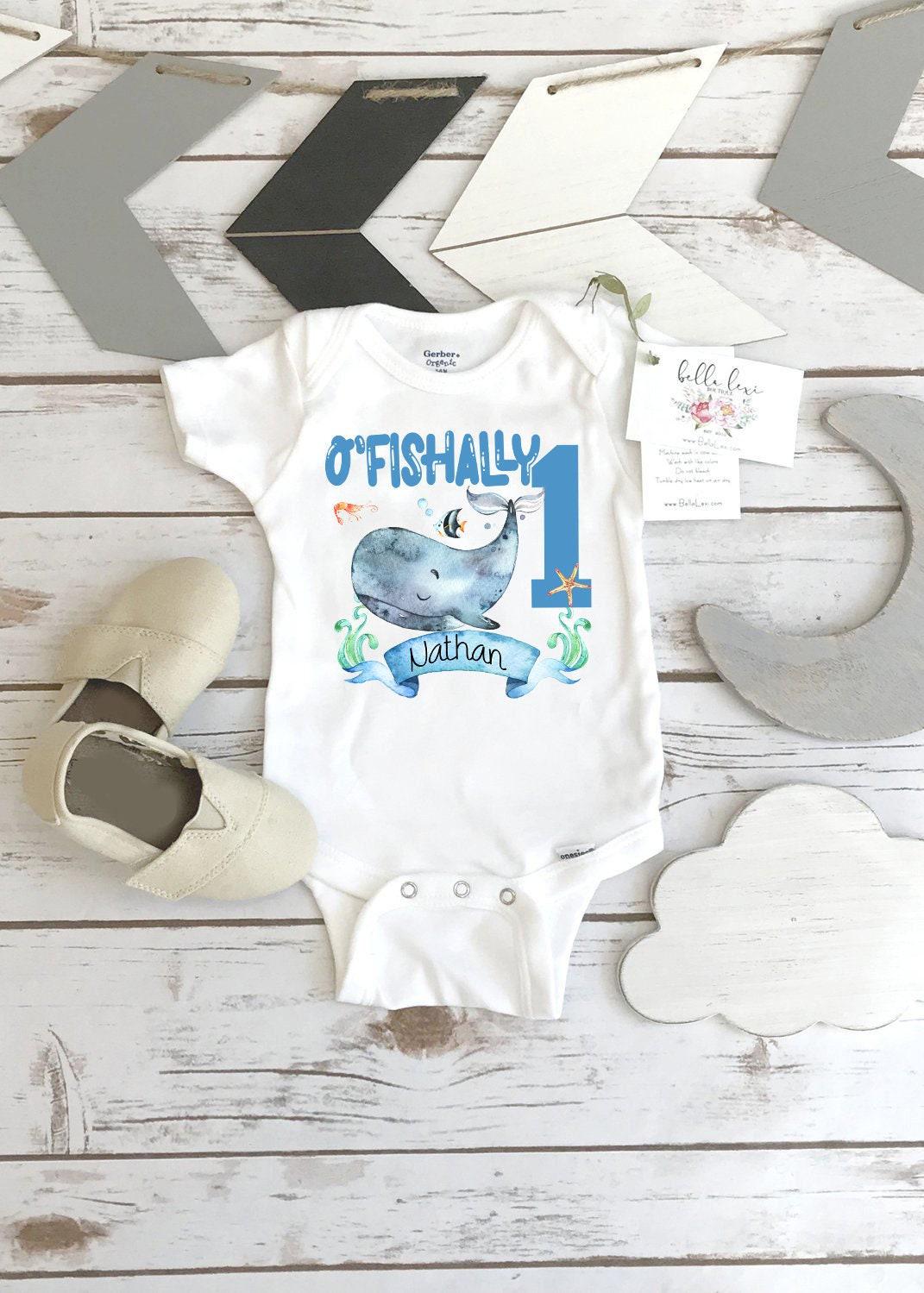 O'Fishally One Whale Birthday Bodysuit, Under the Sea Party