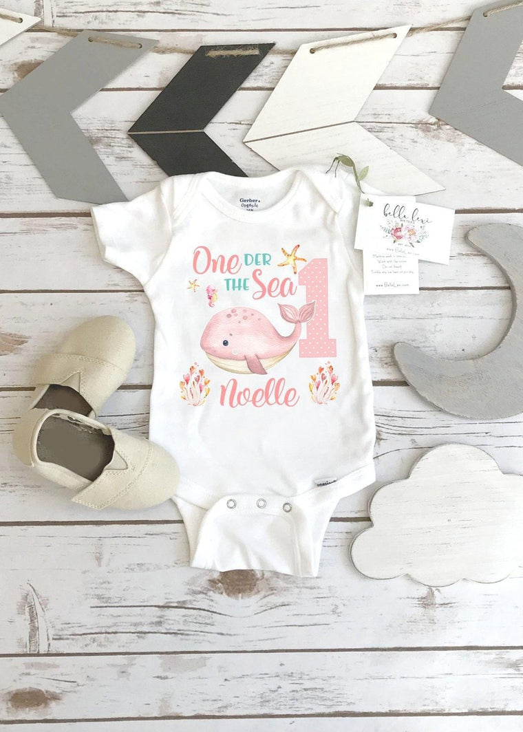 Oneder the Sea Onesie®, Under the Sea Party, Whale Birthday shirt, 1st Birthday, Girl Birthday Shirt, Ocean Party, Mermaid Birthday, I am 1