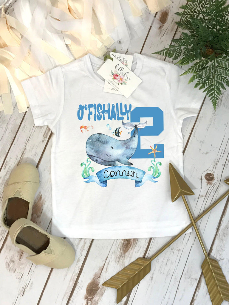 O'Fishally 2 Whale Birthday Shirt, Under the Sea Party