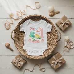 Mermaid Birthday, First Birthday Bodysuit, Under the Sea Party, Turtle Birthday shirt, Personalized Birthday Romper, Oneder the Sea Bithday