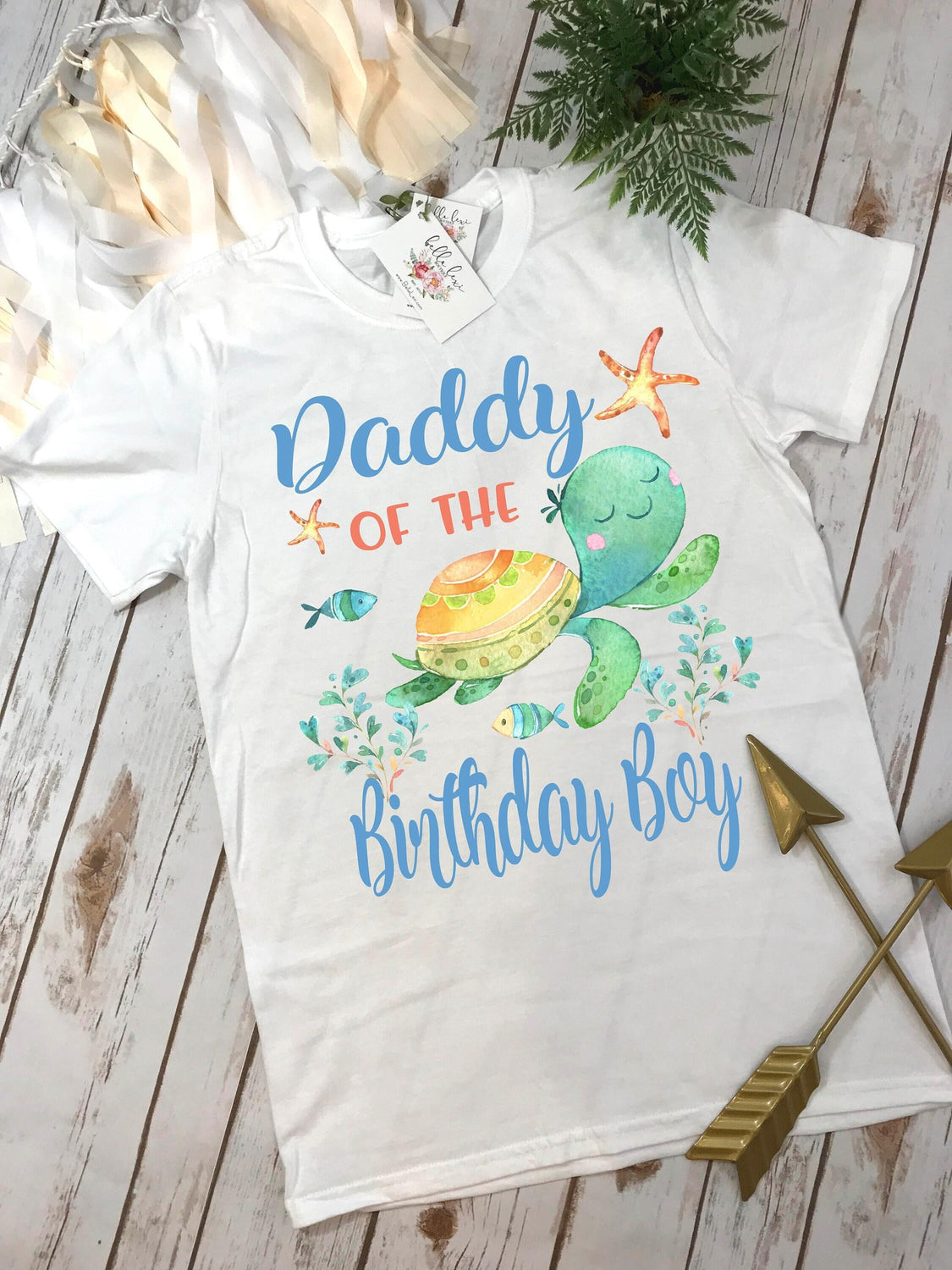 Daddy of the Birthday Boy Turtle Shirt, Under the Sea Party