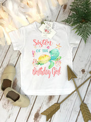 Sister of the Birthday Girl Turtle Bodysuit, Sibling Tee