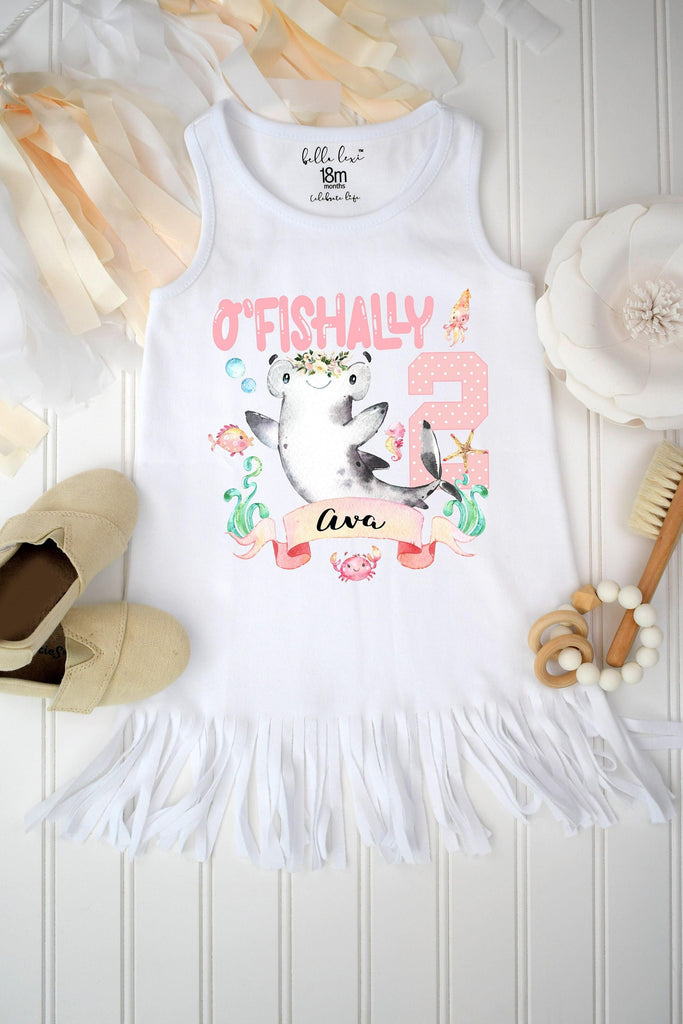 O'Fishally Two Shark Second Birthday Outfit, Personalized