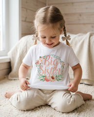 Big Sister Peach Floral Bodysuit, Sibling Gift