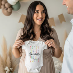 ABC Elemeno Onesie®, Baby Shower Gift, Funny Baby shirts, Teacher Baby Gift, Alphabet Shirt, Cute Teacher Baby Gift, Teacher Baby Shower