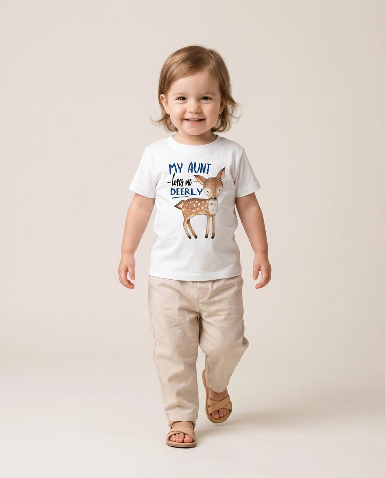 Baby Shower Gift, My Aunt Loves Me Deerly, Deer Theme Nephew Niece Outfit