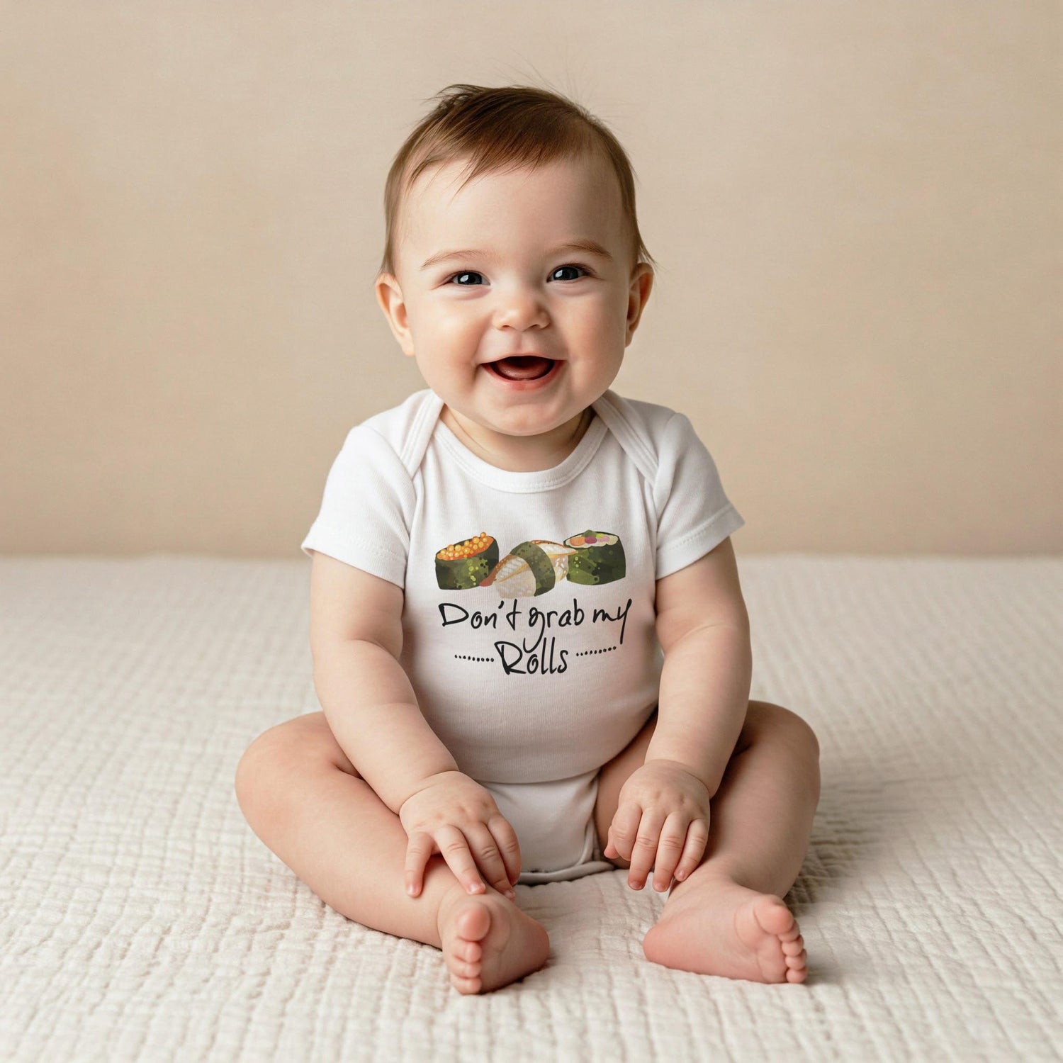 Sushi Onesie®, Don't grab my rolls, Baby Shower Gift, Funny Baby Gift, Newborn Gift, Cute Baby Gift, Sushi Theme, Niece Gift, Nephew Gift