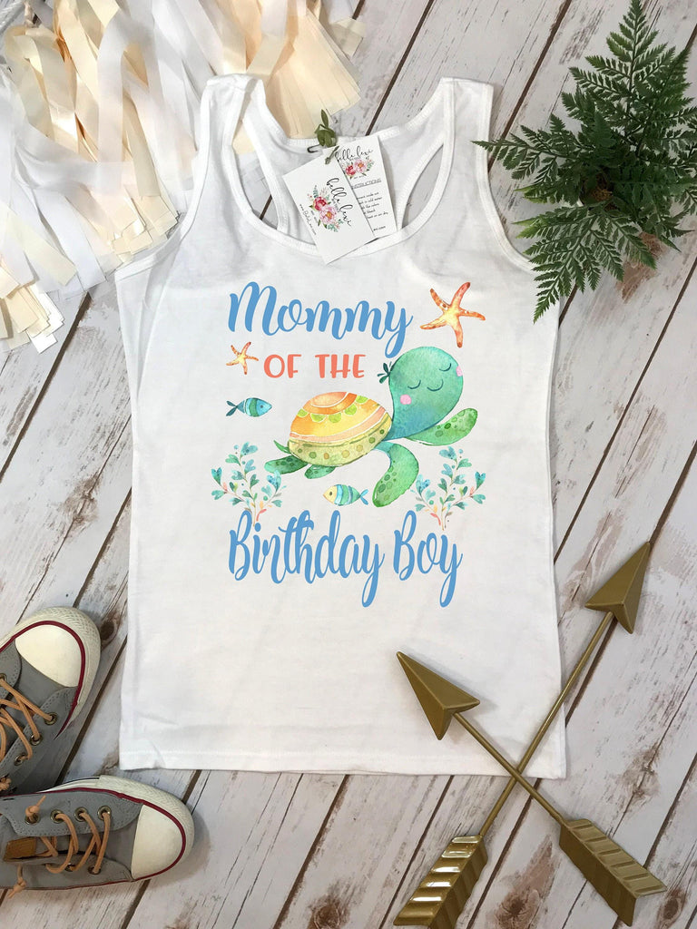 Mommy of the Birthday Boy Turtle Shirt, Under the Sea Party
