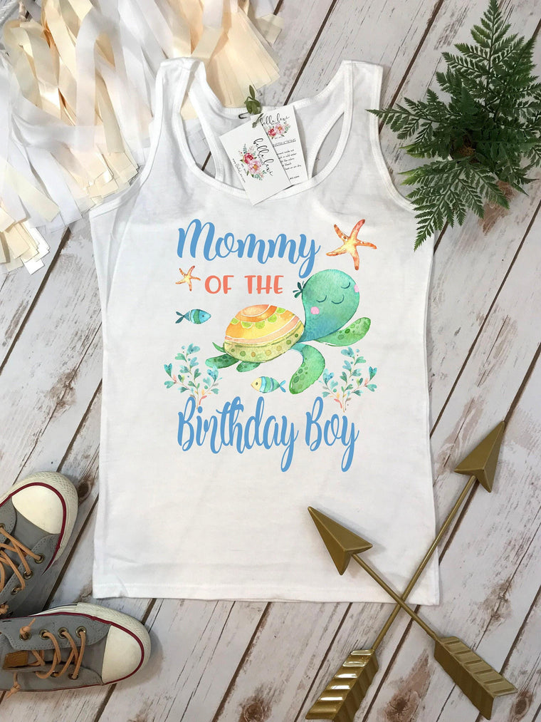 Mommy of the Birthday Boy Turtle Shirt, Under the Sea Party