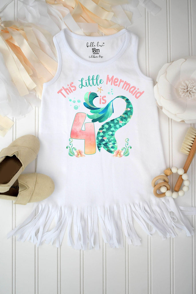 This Little Mermaid is 4 Birthday Shirt, Under the Sea Party