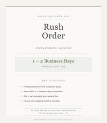 Rush Order Add-On — 1 to 2 Business Day Production — Priority Processing for Custom Baby and Kids Apparel