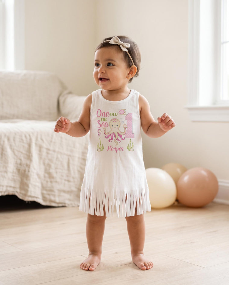 ONEder the Sea Octopus First Birthday Dress, Personalized