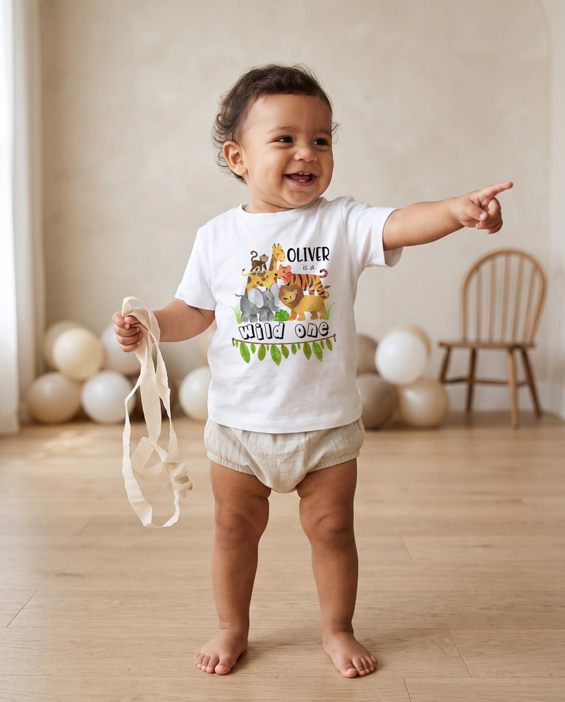 Safari Birthday Shirt, Wild One Jungle Animal Design