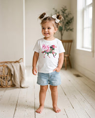 Big Sister Floral Horse Shirt, Sibling Matching Tee