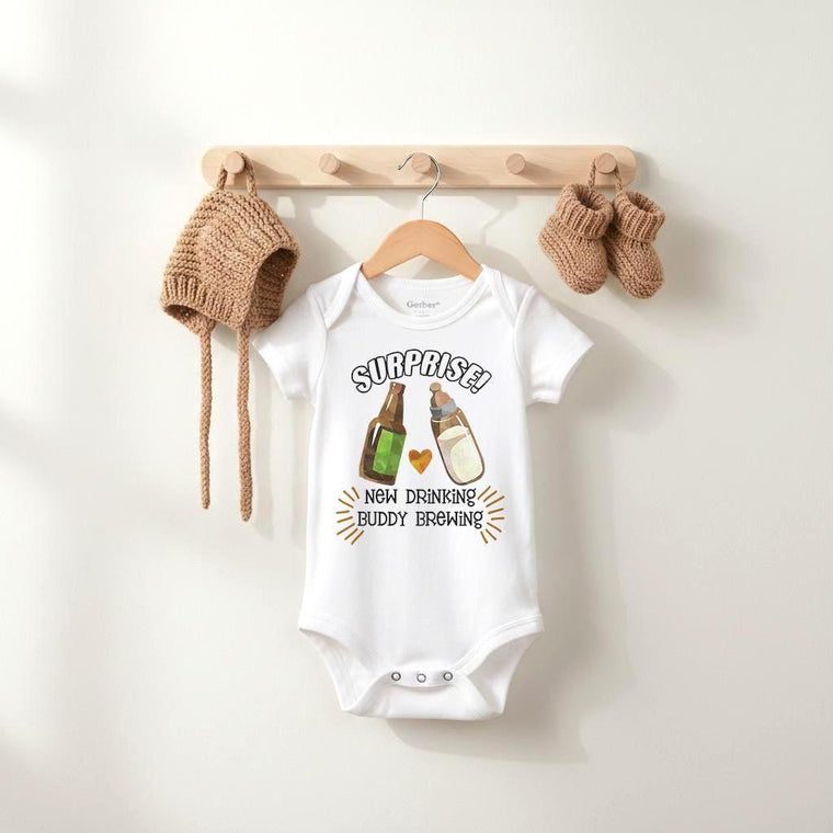New Drinking Buddy Bodysuit, Funny New Arrival Gift
