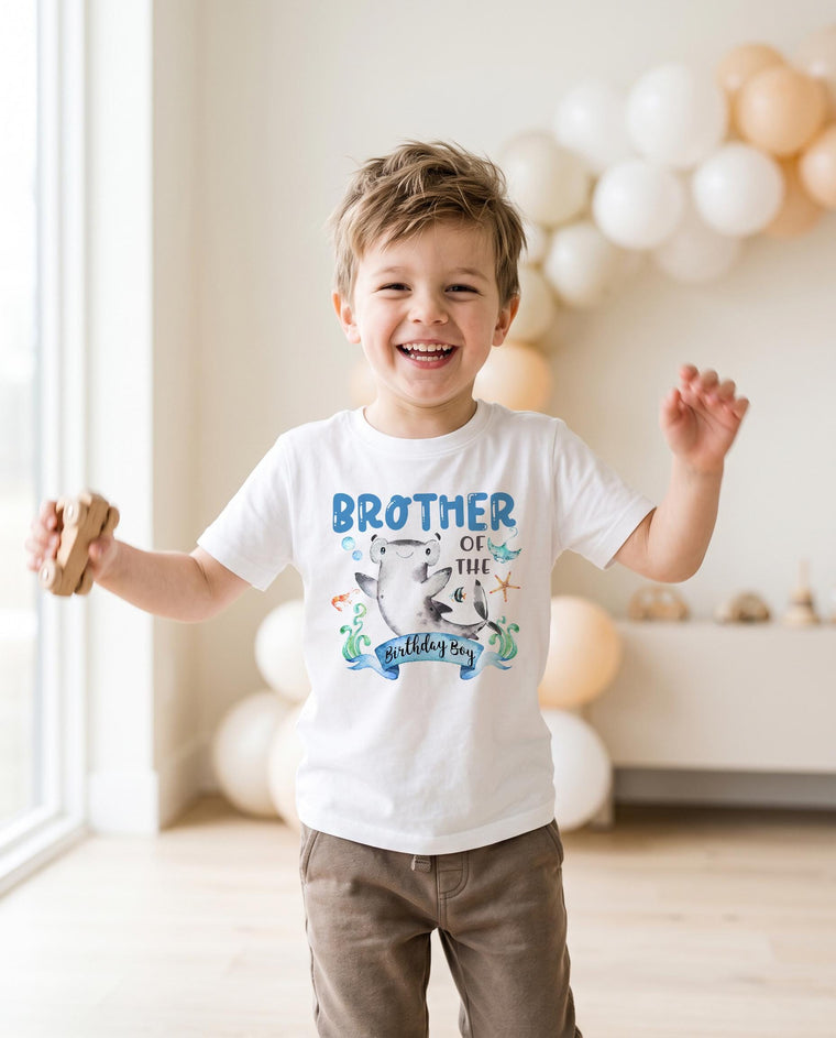 Brother of the Birthday Boy Shark Bodysuit, Under the Sea Party