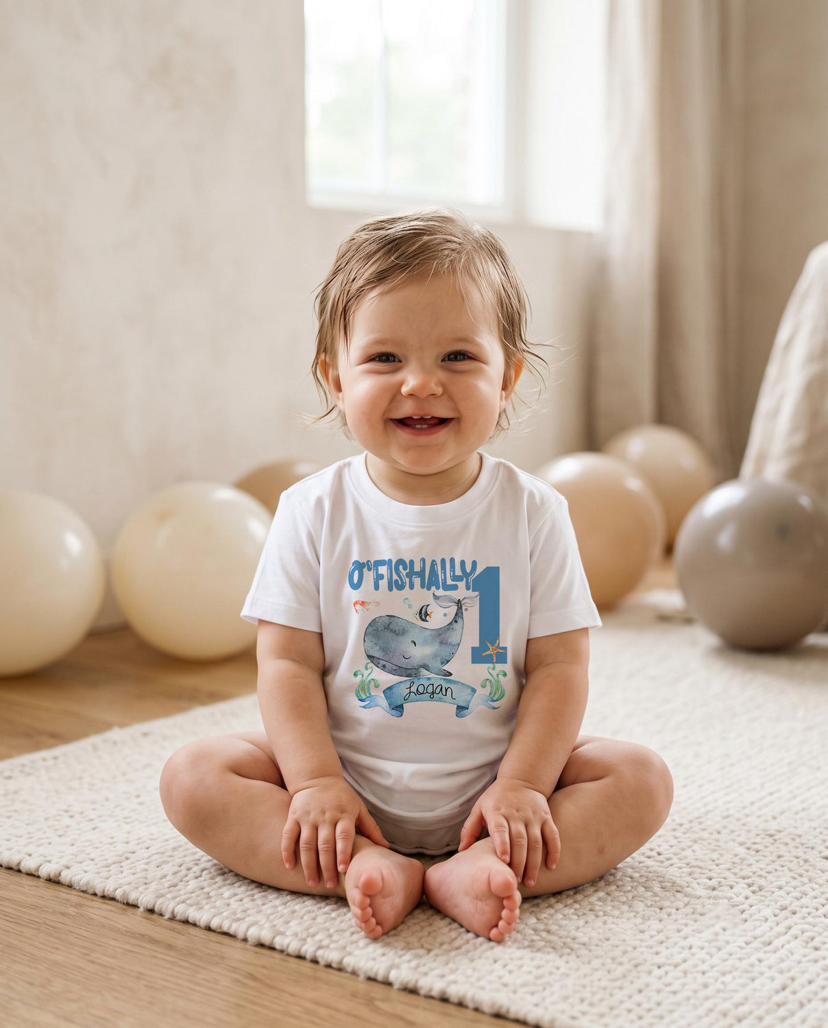 1st Birthday Boy Gift, Personalized Birthday Bodysuit, Whale Party Outfit, O'Fishally 1 Cake Smash Shirt, Rib Smash Party, Under the Sea Birthday