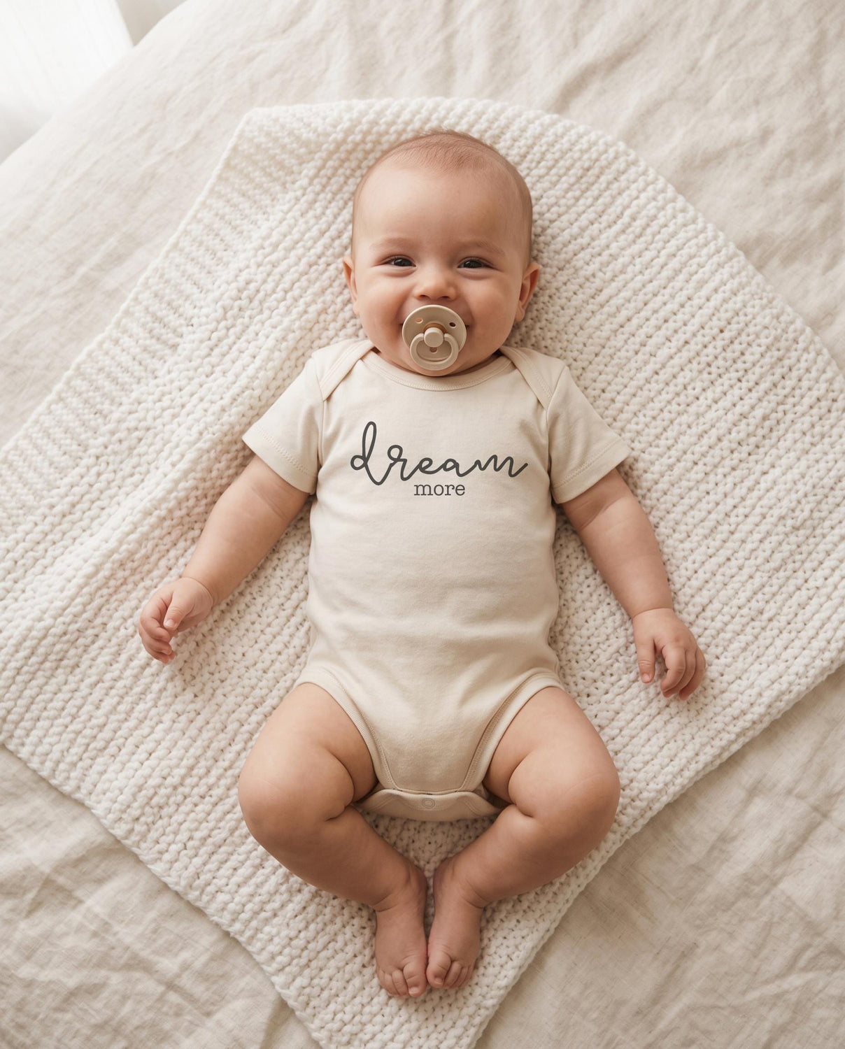 Dream More organic cotton baby bodysuit for baby shower gift