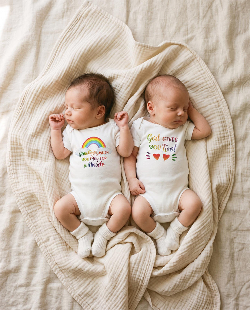 Rainbow Twins, Rainbow Baby Gift, Twins Gift, Miracle Babies, Baby Shower Gifts, Rainbow Baby Onesie®, Twins Reveal, Baby Announcement, Twin