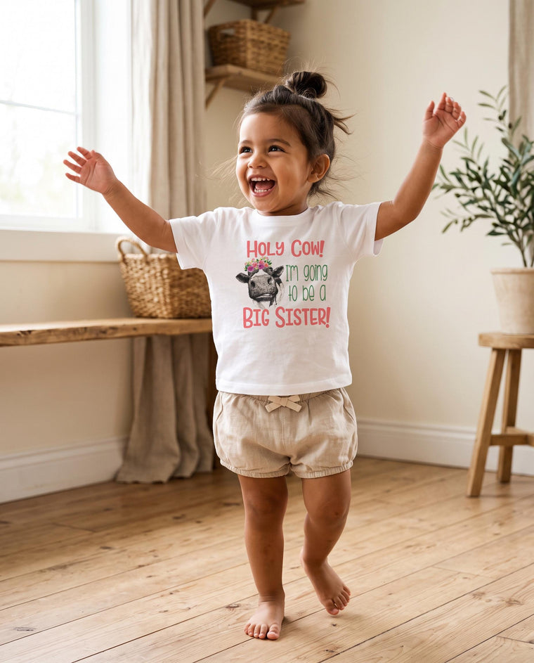 Big Sister Cow Bodysuit, Holy Cow Design, Country Farm Theme