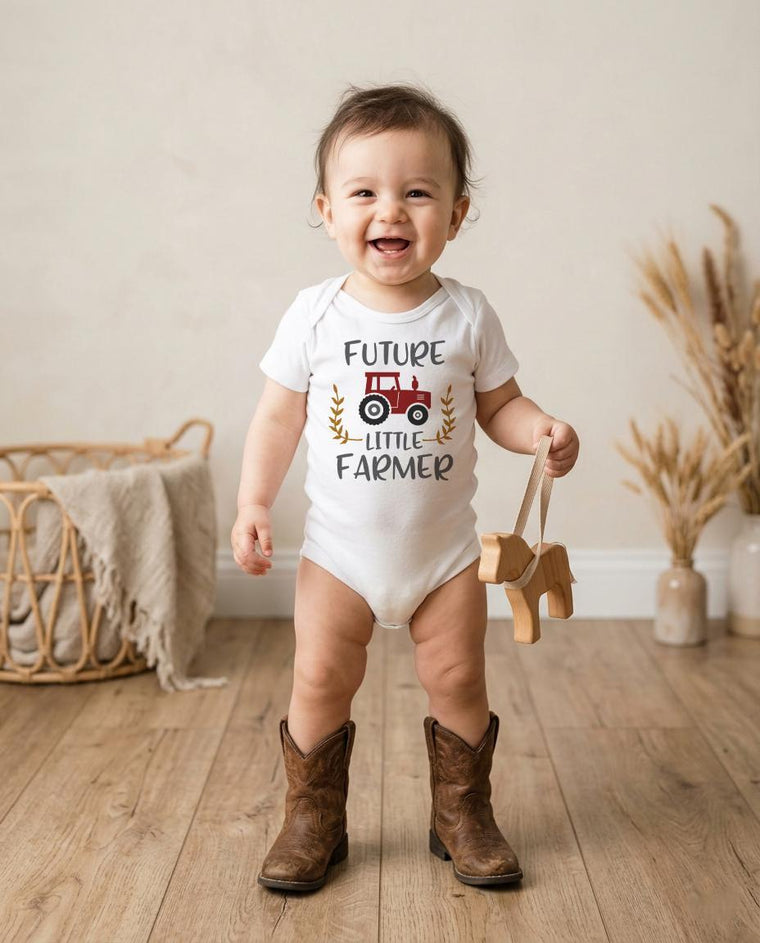 Future Little Farmer Baby Bodysuit, Country Farm Baby Shower Gift
