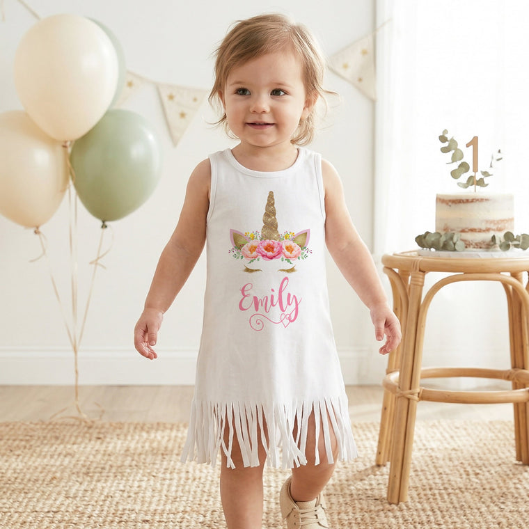 Personalized Unicorn Birthday Dress
