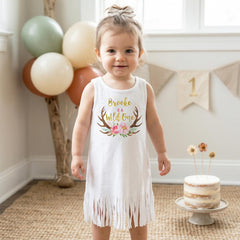 First Birthday, Wild One, Girl Birthday Dress, Personalized Birthday, 1st Birthday,Fringe Birthday Dress, Floral Deer Birthday,Girl Birthday